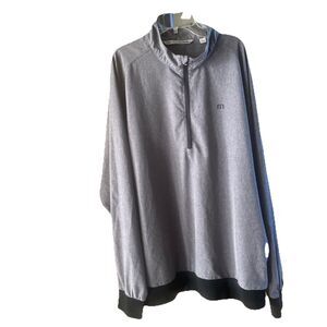 Mens Travis Mathew Lightweight 1/4 Zip Pullover Jacket Speckled Grey W/ Black XL